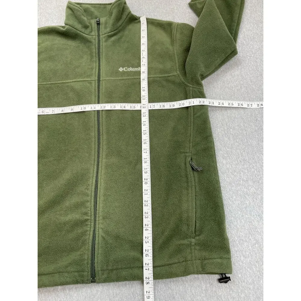 Columbia Jacket Womens Large Green Fleece Long Sleeve Full Zip‎ Mock Neck